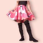 Zwierig kort rokje recycled materiaal handgemaakt roze bloem, -, Zwart, -, Nieuw