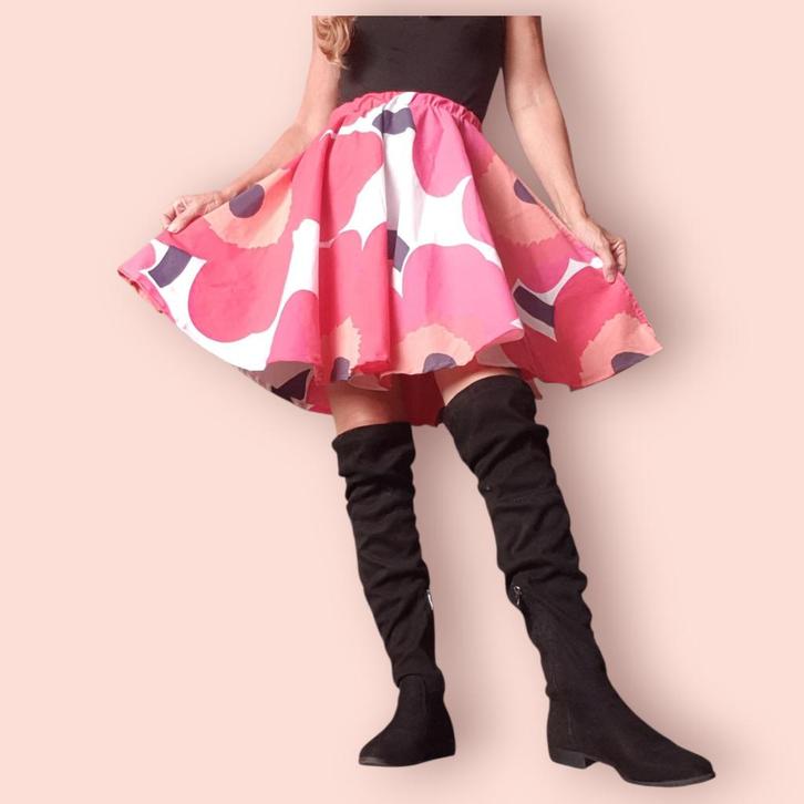 Zwierig kort rokje recycled materiaal handgemaakt roze bloem, Kleding | Dames, Rokken, Nieuw, Maat 36 (S), Zwart, Boven de knie