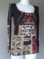 Save the Queen top - metaal - verschillende stoffen - S/M, Maat 38/40 (M), Zwart, Zo goed als nieuw, Lange mouw