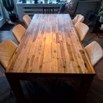 Mooie  eettafel met 6 stoelen   220 bij 100 bij 0.76, Ophalen of Verzenden, Rechthoekig, 50 tot 100 cm