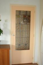 glas in lood paneel in deur, Doe-het-zelf en Verbouw, Glas en Ramen, Ophalen, Gebruikt, Minder dan 80 cm, Glas in lood