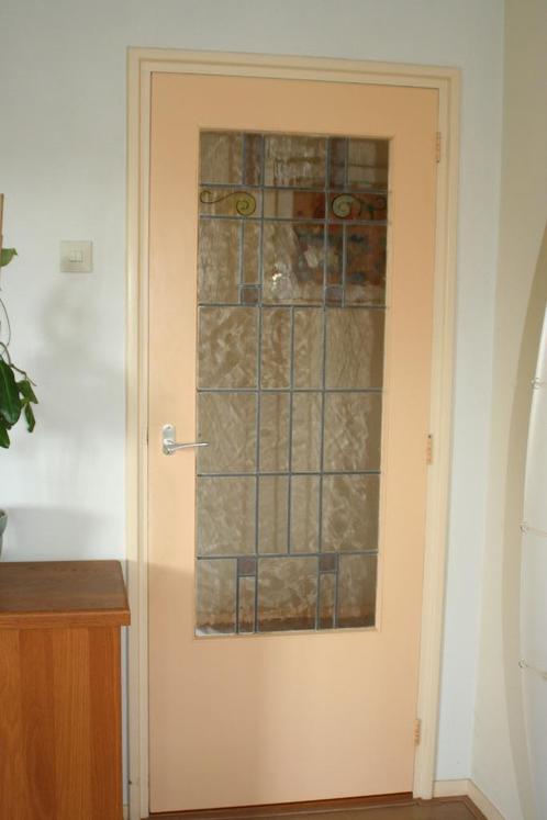 glas in lood paneel in deur, Doe-het-zelf en Verbouw, Glas en Ramen, Gebruikt, 120 tot 160 cm, Minder dan 80 cm, Glas in lood