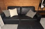 Bank zwart leer, Ophalen, Gebruikt, Overige maten, 150 tot 200 cm