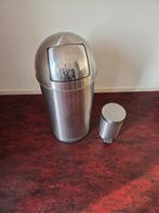 Metalen prullenbak met pedaal, Huis en Inrichting, Woonaccessoires | Prullenbakken, Ophalen, Gebruikt, Met pedaal, 50 tot 75 cm