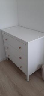 Witte commode met 3 lades, Overige materialen, Zo goed als nieuw, Met lade(s), 25 tot 50 cm