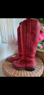 Rode siede laarzen 38, Ophalen of Verzenden, Zo goed als nieuw, Rood, Hoge laarzen