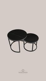 Ronde Salontafel ZWART - 47x53cm, Huis en Inrichting, Ophalen, 50 tot 75 cm, Rond, Nieuw