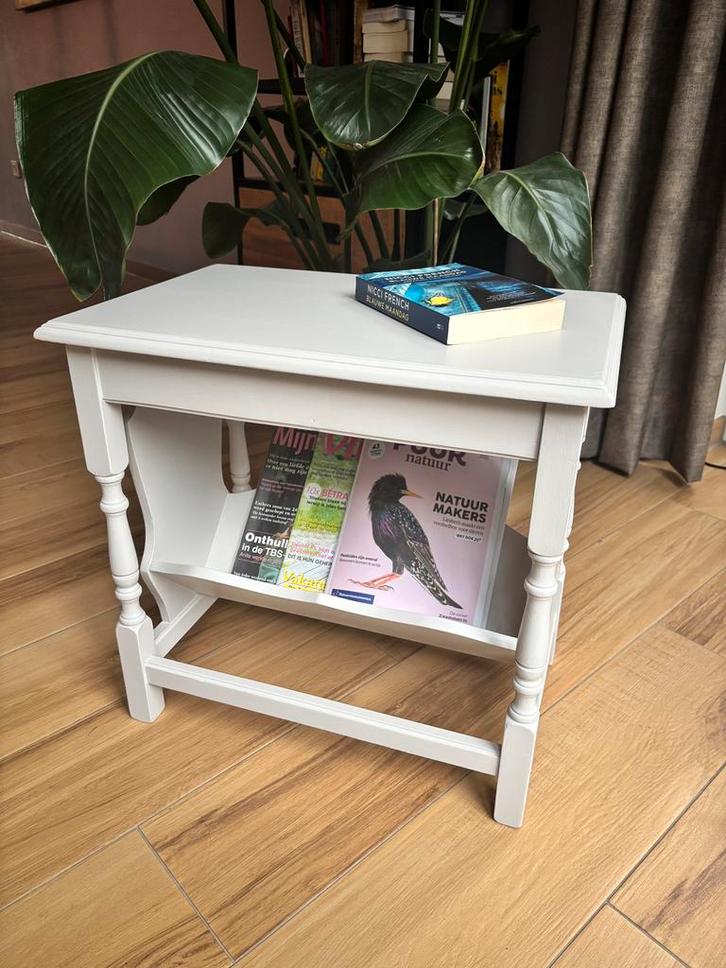 Bijzettafeltje met lectuurbak - zgan, Huis en Inrichting, Tafels | Sidetables, Zo goed als nieuw, 25 tot 50 cm, 50 tot 100 cm