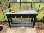 Oppot tafel met lades Tuinwerkbank zinkenblad, Tuin en Terras, Tuintafels, Ophalen, Gebruikt, Rechthoekig