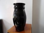 Art Deco grote Doyen Vaas Incrusta, zwart opaline glas, Antiek en Kunst, Ophalen of Verzenden