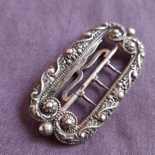 Antieke Zilveren Riemgesp Zuidelijke Nederlanden 1825, Antiek en Kunst, Antiek | Goud en Zilver, Zilver, Verzenden