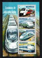 mocambique 2016 pf blok treinen spoorwegen railroad trains 5, Postzegels en Munten, Postzegels | Thematische zegels, Treinen, Ophalen of Verzenden
