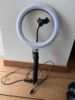 Photoring met statief en telefoonhouder, Ophalen, Zo goed als nieuw, Lamp of Flitsset
