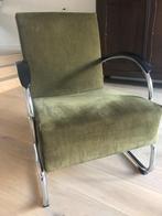 Gispen 407 fauteuil – olijfgroen ribstof – € 750, Huis en Inrichting, Fauteuils, Ophalen, Gebruikt, Design