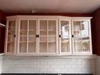 Witte vitrinekast / keukenkast met glasdeuren - 240x100, Gebruikt, 100 tot 150 cm, Eikenhout, Ophalen of Verzenden