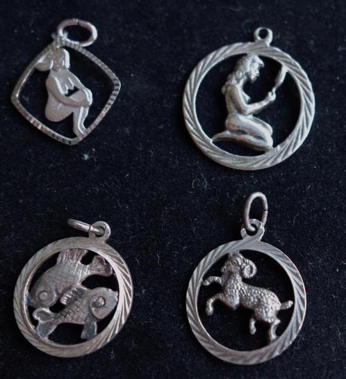 HANGERS STERRENBEELD * MAAGD RAM en VISSEN * Zilver *, Sieraden, Tassen en Uiterlijk, Kettinghangers, Zo goed als nieuw, Zilver