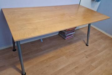Ikea Galant, houten tafel/ bureau met metalen poten - afbeelding 1