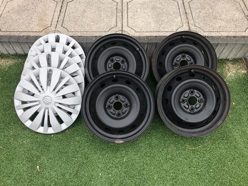 Stalen Velgen 15 inch + Wieldoppen, Auto diversen, Wieldoppen, Gebruikt, Ophalen