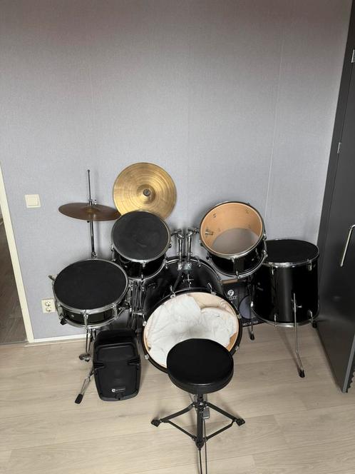 Zwart drumstel impact, Muziek en Instrumenten, Drumstellen en Slagwerk, Gebruikt, Overige merken, Ophalen of Verzenden