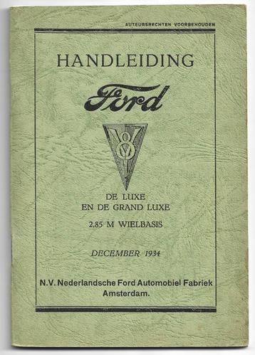 Ford V8 de luxe en grand luxe handleiding 1934 beschikbaar voor biedingen