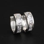 Zilveren bergkristal oorbellen (vrouwen dames kristal ronde), Met kristal, Verzenden, Nieuw, Knopjes of Stekers