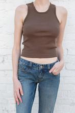 Brandy Melville Natasha top ribbed crop tanktop bruin maat S, Kleding | Dames, Tops, Nieuw, Brandy Melville, Zonder mouw, Ophalen of Verzenden