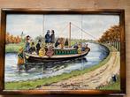 Westraven - trekschuit -tegeltableau, Antiek en Kunst, Antiek | Wandborden en Tegels, Ophalen of Verzenden