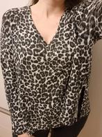 Only top trui shirt zwart grijs panter leopard print S 36, Ophalen of Verzenden, Lange mouw, Zo goed als nieuw, Maat 36 (S)