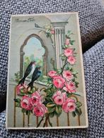 Zwaluw bloemen bonne fete, Ophalen of Verzenden, Voor 1920