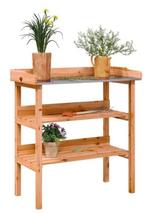 Oppottafel plantentafel hout + zink GRATIS VERZONDEN!, Verzenden, Nieuw, Balkon, 60 tot 100 cm