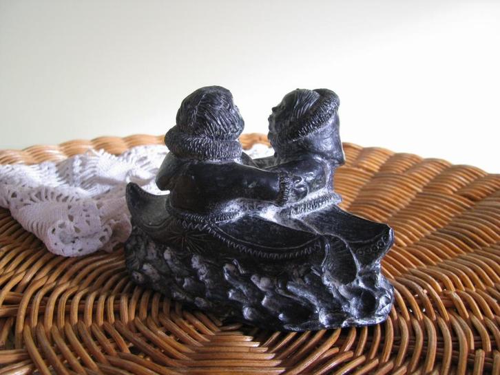 Wolf Canada * Eskimo # Inuït * samen in de kajak *, Verzamelen, Beelden en Beeldjes, Zo goed als nieuw, Mens, Ophalen of Verzenden