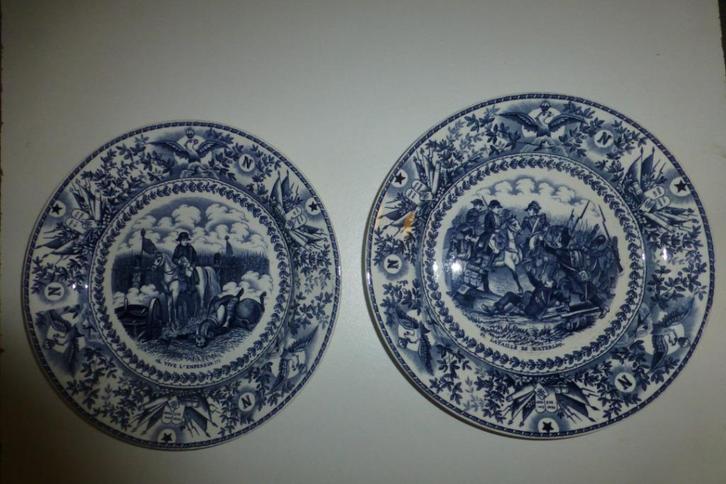 2 BLAUWE Z.G.N.D. NAPOLEON BORDEN, Antiek en Kunst, Antiek | Servies los, Ophalen of Verzenden
