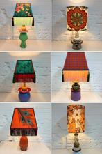 Tafellamp keramiek lampenkap nieuw gemaakt creatieve zusjes, 50 tot 75 cm, Ophalen of Verzenden, Zo goed als nieuw, Onze stijl