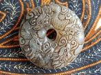Mooi antiek Oosters amulet van jade met draken 5 cm., Antiek en Kunst, Ophalen of Verzenden