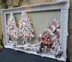 XXL 3D  Schilderij met Kerstbomen Hert & Licht 117 x 78, Ophalen, Zo goed als nieuw