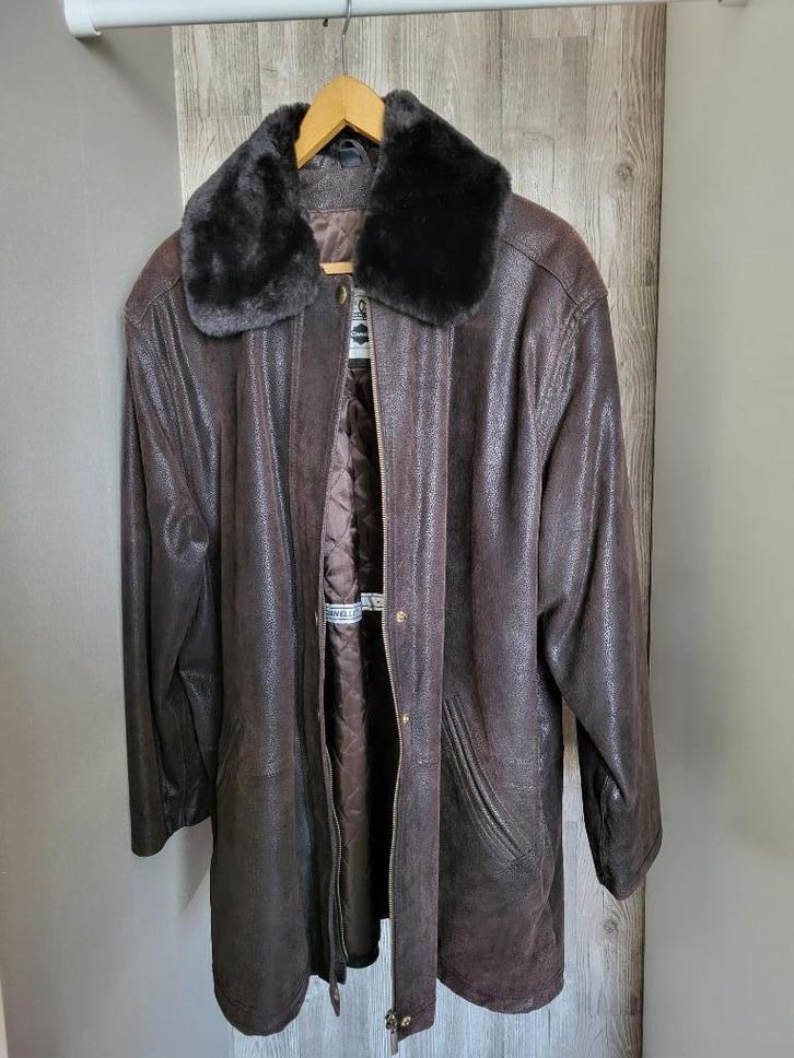 Leren Dames Jas maat 42, Kleding | Dames, Jassen | Winter, Zo goed als nieuw, Maat 42/44 (L), Bruin, Ophalen of Verzenden