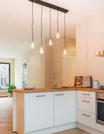 Hanglamp dimbaar zwart met 5 peertjes, Huis en Inrichting, Lampen | Hanglampen, Ophalen of Verzenden, Zo goed als nieuw, 75 cm of meer