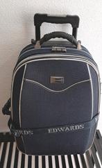 !!! Ruime koffer Edwards 3 vakken wieltjes handgreep blauw, Gebruikt, 50 tot 60 cm, Ophalen of Verzenden, 35 tot 45 cm