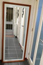 Spiegel / melkglas / kersenhout / 73x175, Ophalen, Zo goed als nieuw, 150 tot 200 cm, Rechthoekig