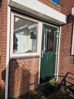 Kunststof achterdeur & raam HR++ glas groen/wit. Vlissingen, Kunststof, Gebruikt, Deurkozijn, Ophalen