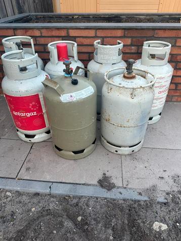 7 gasflessen leeg gas fles antargaz beschikbaar voor biedingen