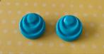 Leuke vintage jaren '60 kunststof blauwe clips., Ophalen of Verzenden, Gebruikt, Blauw, Overige materialen