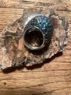 KM Jewel Ring - Donkerblauw & Zilver, Ophalen of Verzenden, Zo goed als nieuw, Dame, Met parel