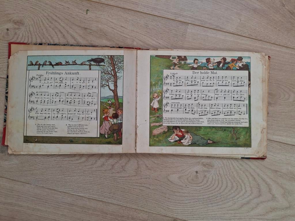 Oud Muziekboek met Kinderliedjes, Ophalen of Verzenden, Gelezen, Prentenboek