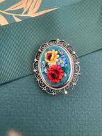 🌿 Vintage Bloemen Micromozaiek Broche "Mille Fiori"🌿MOOI!, Verzenden, Dames