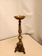 Antieke Messing Kerk Kandelaar - 34cm, Ophalen of Verzenden