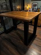 Mangohout bartafel met metalen frame, Huis en Inrichting, Tafels | Eettafels, Ophalen, Gebruikt, 100 tot 150 cm, 150 tot 200 cm