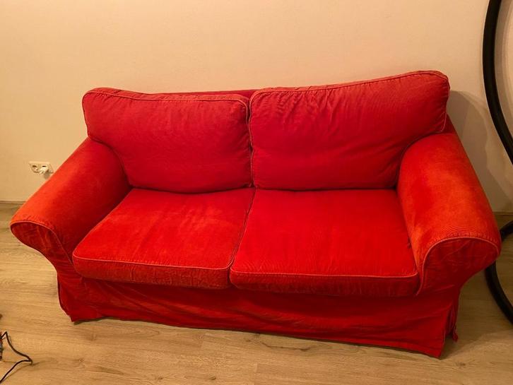 Ikea red custom made sofa corduroy material, Huis en Inrichting, Banken | Sofa's en Chaises Longues, Nieuw, Tweepersoons, Minder dan 150 cm