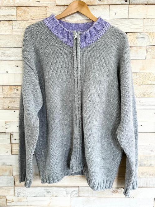 Sodium stijlvol heren vest gebreid grijs/lila, maat L, Kleding | Heren, Truien en Vesten, Nieuw, Maat 52/54 (L), Grijs, Ophalen of Verzenden