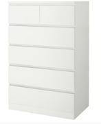 IKEA MALM Witte ladekast met 6 laden, Huis en Inrichting, Kasten | Ladekasten, Ophalen, 5 laden of meer, 100 tot 150 cm, 50 tot 100 cm